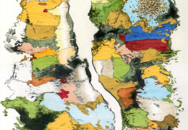 Fusain et encres 40x50cm