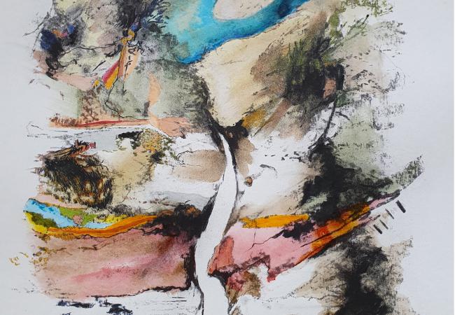 Fusain et encres 50x65cm