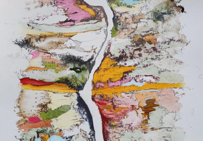 Fusain et encres 50x65cm